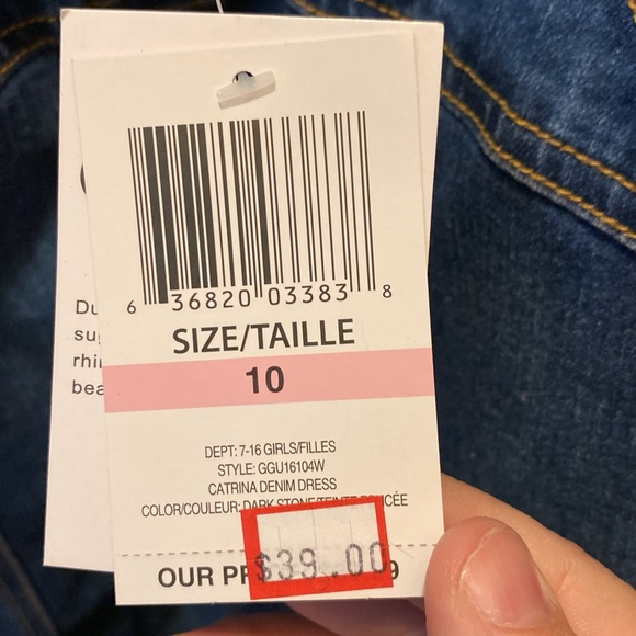 Girls GUESS denim dress size 10 brand new with tags. - Picture 6 of 6